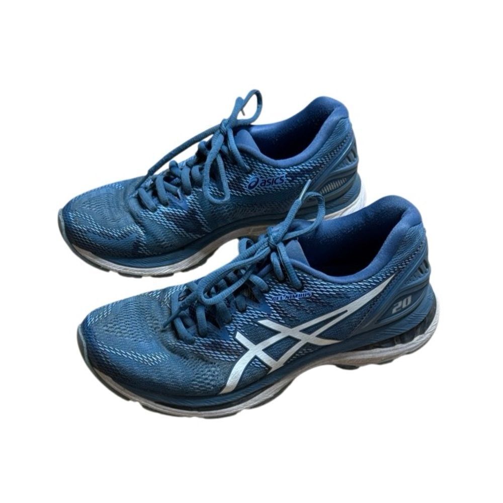 Asics Gel-Nimbus 20 Blue White Women US 8 Running Shoes Sneakers T850N C6